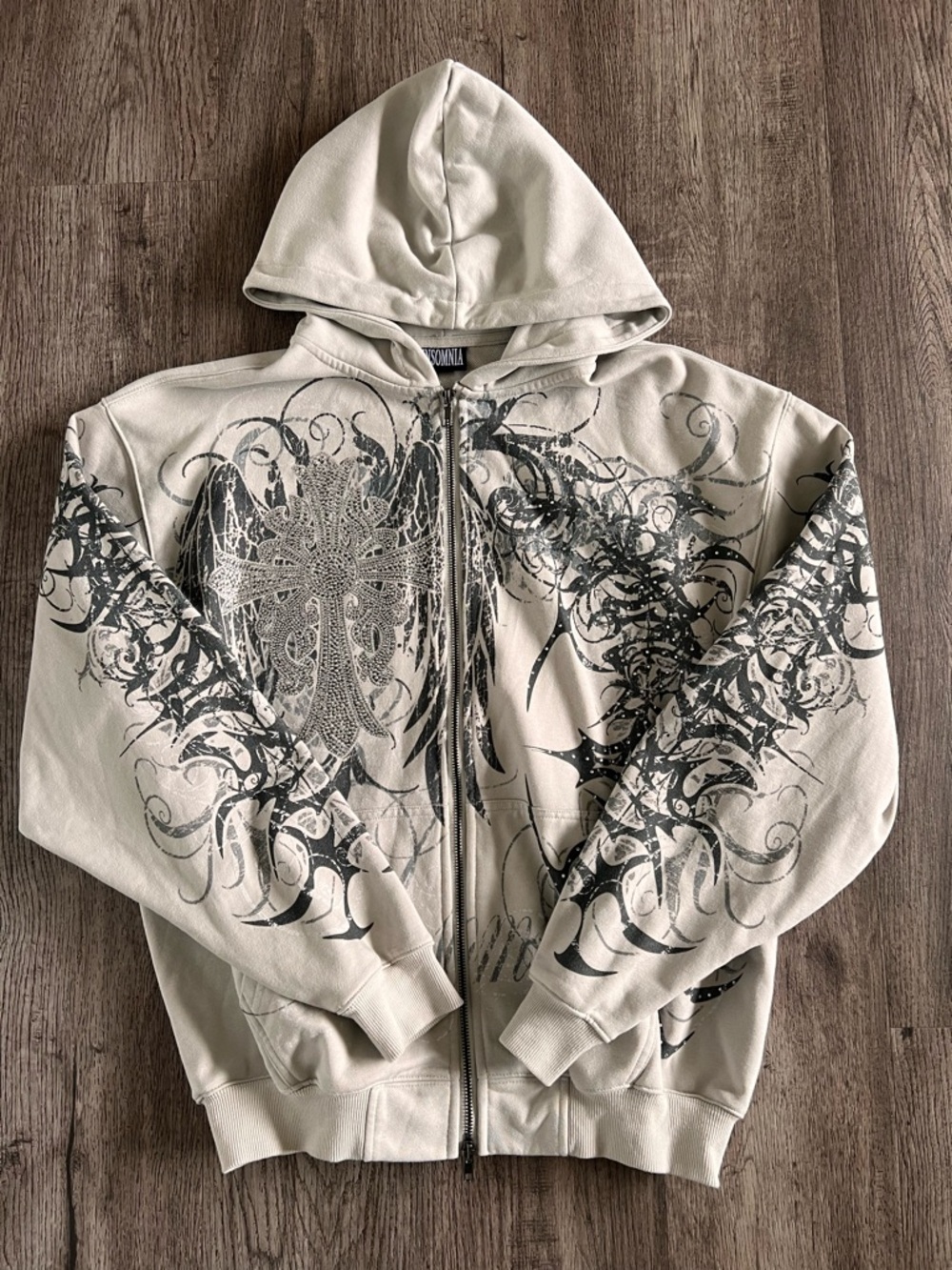 Insomnia cream sparkly zip-up